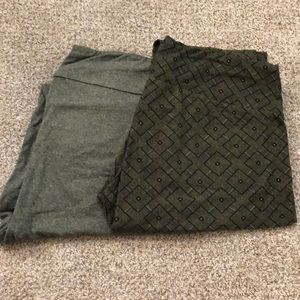 Set of 2 Lularoe TC Leggings Army Green